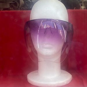 Oversized purple shield visor sunglass…